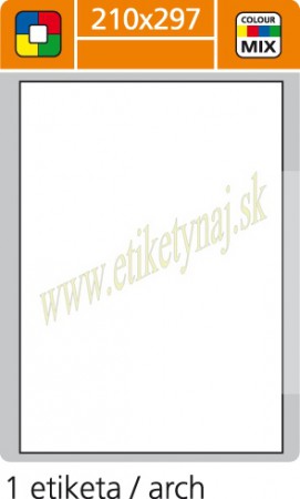 Print etikety 210x297 farebné MIX 4x25 hárkov